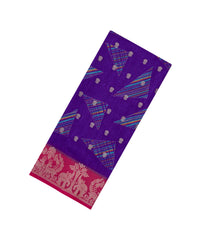 Purple Printed Synthetics Dola With Zari Butta & Zari Border -BL5227