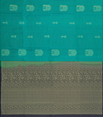 Aquamarine Handloom Soft Silk Saree With Checks & Contrast Pallu-SO4600