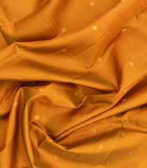 Mustard Handloom Korvai Kanchipuram Silk Saree With Zari Buttas-KA15682