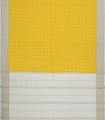 Yellow Woven Mysore Silk Saree With Zari Checks & Contrast Border-MS3378
