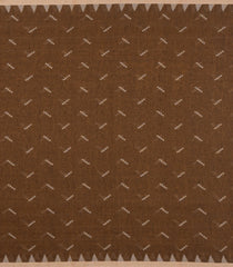 Dark Olive Woven Bengal Cotton Saree With Chevron Motifs-BG1814