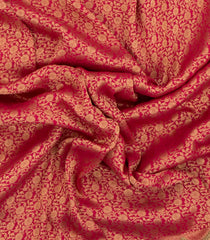 Crimson Woven Pure Silk Saree With Floral Zari Motifs & Embroidered Selvage -EN1789
