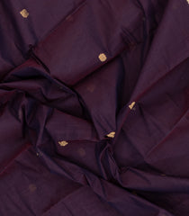 Burgundy Handloom Kanchi Cotton Saree With Buttas-KC1857