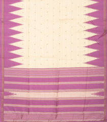 Sandal Woven Art Tussar Saree With Buttas & Contrast Pink Border-BL3617