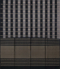 Black & Grey Handloom Soft Silk Saree With Dotted Stripes-SO4188