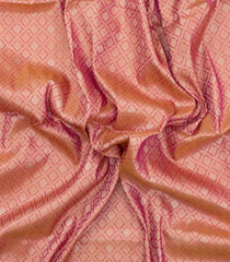 Baby Pink Woven Art Dupion Saree With Floral Zari Motifs-BL5967