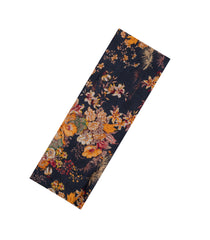 Black Printed Pure Satin Silk Saree With Floral Motifs-PS0955