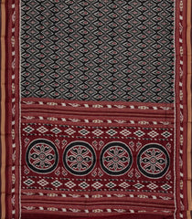 Black Printed Blended Chanderi Cotton Saree With Zari Border-BL5778