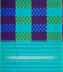 Multi Colour Handloom Kanchipuram Silk Saree With Dotted Stripes-KA15117