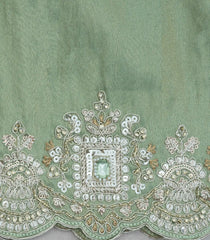 Cardamom Green Woven Synthetic Blended Saree With Embroidered Motifs-EN1995