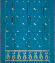 Blue Handloom Kanchipuram Silk Saree With Meena Buttas-KA13208