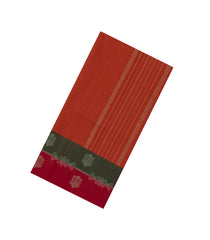 Orange Handloom Soft Silk Saree With Floral Stirpes-SO4492