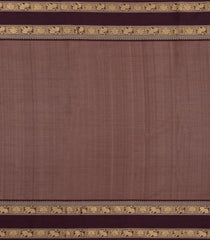 Brown Handloom Silk Cotton Saree With Checks-SC4292