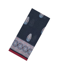 Black Printed Jaipur Cotton Saree With Printed Floral Motifs-JC1757
