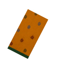 Mustard Handloom Bengal Cotton Saree With Annam Motifs-BG1826