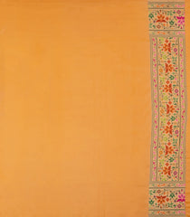 Cream Handloom Banarasi Silk Saree With Meenakari Border-BE1758