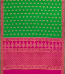 Light Green Woven Mysore Silk Saree With Floral Motifs and Contrast Border-MS3352