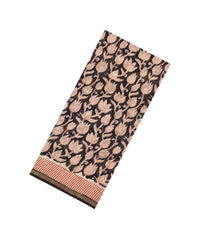 Black Printed Chanderi Cotton Saree With Floral Motifs-CC1767