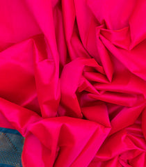 Hot Pink Handloom 9 Yards Korvai Silk Cotton Saree With Contrast Border-SC3755