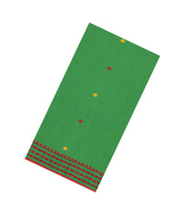 Light Green Handloom Bengal Cotton Saree With Meena Buttas-BG1773
