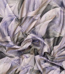 Lavender Printed Synthetic Tussar Silk Saree With Contrast Border-SY0140