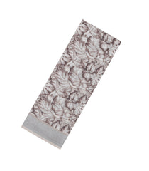 Off White Printed Synthetic Linen Saree With Floral Motifs-SY0200