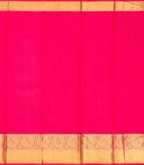 Pink Handloom Kanchipuram Silk Saree With Geometric Floral Motifs