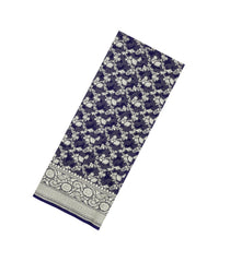 Violet Woven Banarasi Khaddi Georgette Silk Saree With Floral Vine Motifs-BE1956