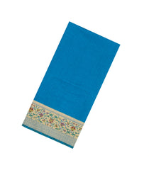 Sky Blue Woven Art Dupion Saree With Meena Floral Border-BL5929