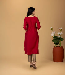 Crimson Red Festive Kurta-KR0850