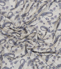 Cream Printed Synthetic Kotha Silk Saree With Zari Border-SY0045