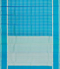 Cyan Woven Pure Silk Saree With Zari Checks-EC2602