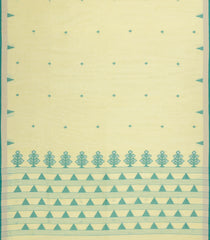 Light Yellow Handwoven Bengal Cotton Saree With Diamond Buttas-BG1532