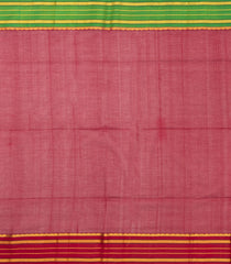 Yellow Handloom Korvai Silk Cotton Saree With Stripes & Ganga Jamuna Border-SC3920