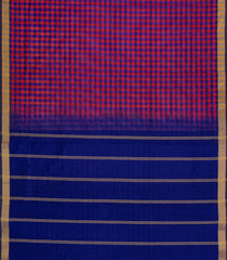 Purple & Pink Handloom Silk Cotton Saree With Checks & Zari Border-SC4627