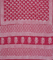 Peach Printed Jaipur Cotton Saree With Floral Motifs-JC1625
