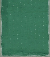 Green Woven Synthetic Blended Saree With Embroidered Sequin Motifs-EN1986