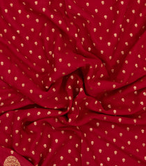 Crimson Handloom Banarasi Khaddi Georgette Silk Saree With Floral Motifs-BE1808