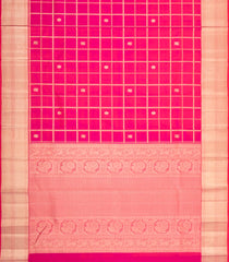Hot Pink Handloom Kanchipuram Silk Saree With Zari Checks & Buttas-KA16327