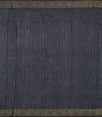 Black Printed Chanderi Cotton Saree With Zari Border-CC1679