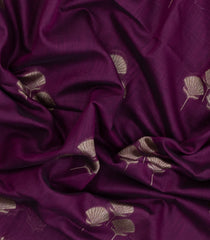 Dark Magenta Woven Art Linen Saree With Zari Border-BL5635