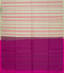 Mint Green Handloom Soft Silk Saree With Stripes & Checks-SO4186