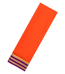 Red Woven Mysore Silk Saree With Contrast Zari Border-MS3831