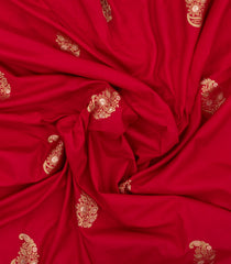 Crimson Woven Art Dupion Saree With Floral Motifs-BL4746