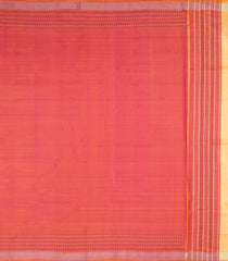 Peach Handloom Pure Silk Saree With Hand Embroidery & Ikat Border-EN2120