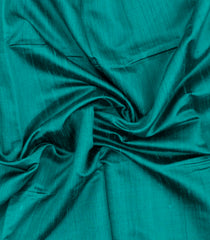 Teal Woven Dupion Silk Saree With Printed Border-DS0653