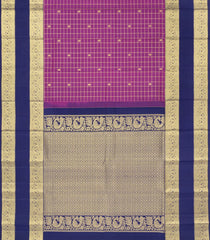 Magenta Handloom Kanchipuram Silk Saree With Zari Checks & Buttas-KA16897
