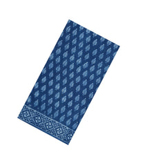 Indigo Printed Jaipur Cotton Saree With Contrast Border-JC1829