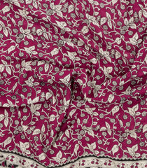 Magenta Printed Kalamkari Cotton Saree-KAL1260