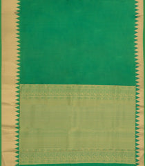 Green Handloom Soft Silk Saree With Zari Temple Border-SO4434
